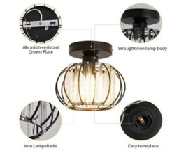 Semi Flush Mount Chandelier Lighting Black Ceiling Light Fixture - thumbnail 2