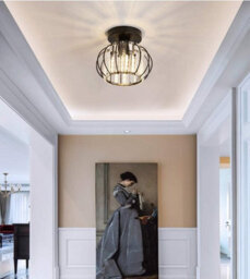Semi Flush Mount Chandelier Lighting Black Ceiling Light Fixture - thumbnail 3