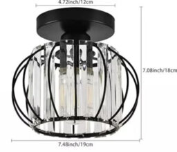 Semi Flush Mount Chandelier Lighting Black Ceiling Light Fixture - thumbnail 8