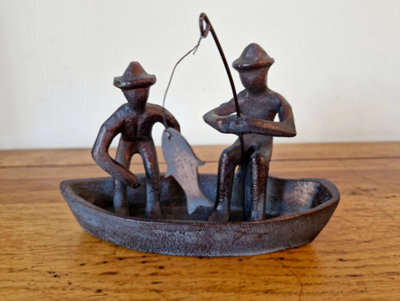 Inspirational Gifting Gone Fishing - Ornament Hand Cast In Aluminium With Antique Bronze Finish - image 1
