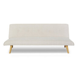 Lucca Click Clack Sofa Bed In Premium Textured Linen 3 Seater Light Grey - thumbnail 5