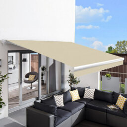 Primrose Awnings 3.0M X 2.5M Retractable Manual Full Cassette Sand Awning Outdoor Patio Canopy - thumbnail 1