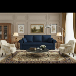 Olimpia Living Room Sofa Bed With Sleeping Function Bonell Springs Foam Hydrophobic Fabric 234X92X90 Cm Blue - thumbnail 3