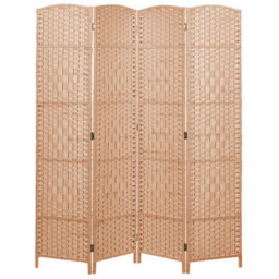 Beliani 4 Panel Room Divider Lappago Natural 163 Cm 170 Cm - thumbnail 1