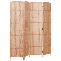 Beliani 4 Panel Room Divider Lappago Natural 163 Cm 170 Cm - thumbnail 5