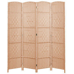 Beliani 4 Panel Room Divider Lappago Natural 163 Cm 170 Cm - thumbnail 4