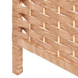 Beliani 4 Panel Room Divider Lappago Natural 163 Cm 170 Cm - thumbnail 8