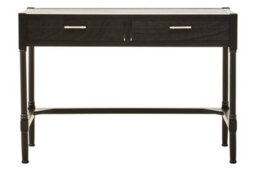 Orsina Functional Design Two Drawer Black Finish Desk, Classic Computer Desk For Office, Durable Design Desk