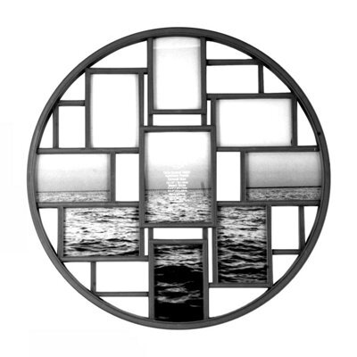 Biznest 9 Picture Round Multi Aperture Photo Frame Holds 6X4 / 5X7 Inch Black