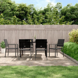 Berkfield 7 Piece Garden Dining Set Poly Rattan And Steel
