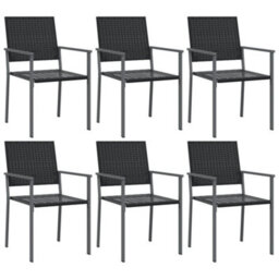 Berkfield 7 Piece Garden Dining Set Poly Rattan And Steel - thumbnail 4