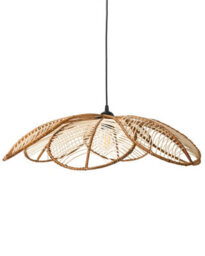 Wyld And Coco Natural Rattan Pendant Lamp Handmade Flower Shade Boho - W66 X D66 X H130Cm - thumbnail 1