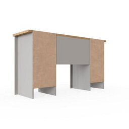 Timber Art Design Lisbon Light Grey Double Pedestal Study Desk Laptop Computer Desk Office Furniture - thumbnail 4