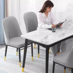 Dining Chair Set Of 2 Upholstered Kitchen Chairs Steel Legs 120Kg - thumbnail 3