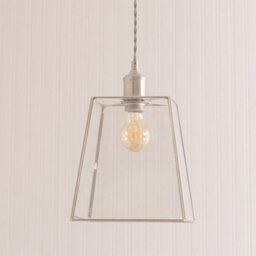 Valuelights Susie Glass Lantern Lamp Shade Brushed Chrome Single Ceiling Pendant Light - thumbnail 3