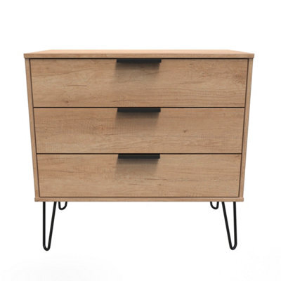 Osaka 3 Drawer Chest Of Drawers In Nebraska Oak (Ready Assembled) - image 1