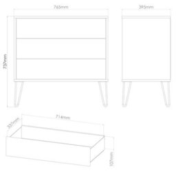 Osaka 3 Drawer Chest Of Drawers In Nebraska Oak (Ready Assembled) - thumbnail 7
