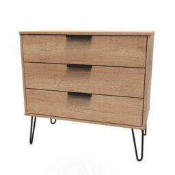 Osaka 3 Drawer Chest Of Drawers In Nebraska Oak (Ready Assembled) - thumbnail 3