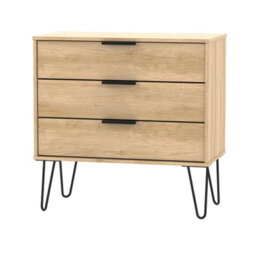 Osaka 3 Drawer Chest Of Drawers In Nebraska Oak (Ready Assembled) - thumbnail 6