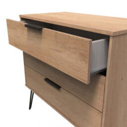 Osaka 3 Drawer Chest Of Drawers In Nebraska Oak (Ready Assembled) - thumbnail 5