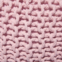 Wyld And Coco Pink Knitted Cotton Pouffe Ottoman 50 X 35 Cm, Eps Bead Filling - thumbnail 6