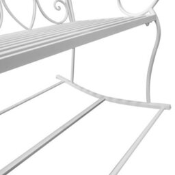 Wyld Haus Yomino Steel White 2-Seater Outdoor Rocking Garden Bench With Decorative Floral Backrest - thumbnail 8