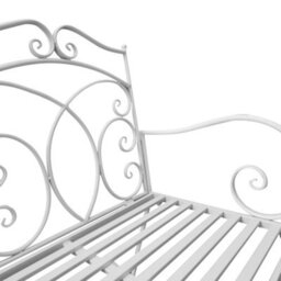 Wyld Haus Yomino Steel White 2-Seater Outdoor Rocking Garden Bench With Decorative Floral Backrest - thumbnail 7