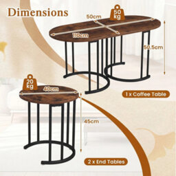Set Of 3 Nesting Coffee & Side Tables - thumbnail 2