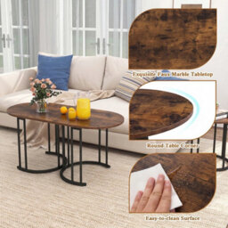 Set Of 3 Nesting Coffee & Side Tables - thumbnail 4