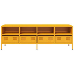 Berkfield Industrial Tv Cabinet Mustard Yellow 135X39X43.5 Cm Cold-Rolled Steel - thumbnail 4