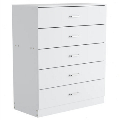 5 White Chest Of Drawers Modern Bedroom Furniture Draw Dressing Table - image 1