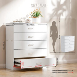 5 White Chest Of Drawers Modern Bedroom Furniture Draw Dressing Table - thumbnail 2