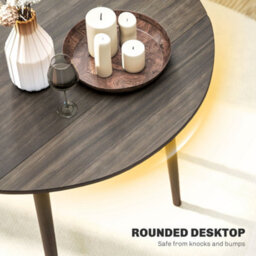 Homcom Foldable Dining Table, Round Drop Leaf Table, Wood Legs, Grey - thumbnail 7