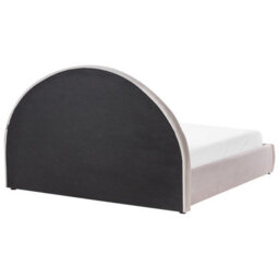 Beliani Ottoman Bed Chenille Mouzon 180 X 200 Cm (Eu Super King) Taupe - thumbnail 7