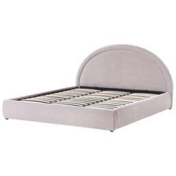 Beliani Ottoman Bed Chenille Mouzon 180 X 200 Cm (Eu Super King) Taupe - thumbnail 4