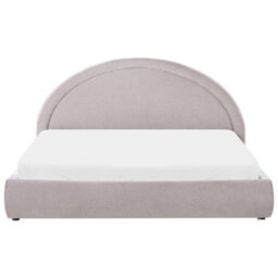 Beliani Ottoman Bed Chenille Mouzon 180 X 200 Cm (Eu Super King) Taupe - thumbnail 6