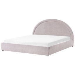 Beliani Ottoman Bed Chenille Mouzon 180 X 200 Cm (Eu Super King) Taupe - thumbnail 5