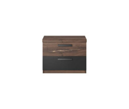 Arte Sigma 22 Bedside Table In Oak Flagstaff & Black Matt - W460mm H370mm D400mm, Stylish And Functional - thumbnail 3