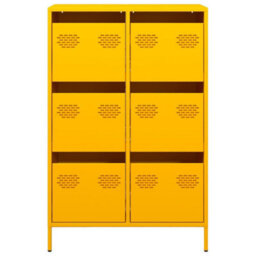 Berkfield Highboard Mustard Yellow 68X39X101.5 Cm Steel - thumbnail 5