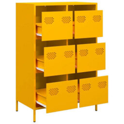 Berkfield Highboard Mustard Yellow 68X39X101.5 Cm Steel - thumbnail 4