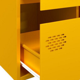 Berkfield Highboard Mustard Yellow 68X39X101.5 Cm Steel - thumbnail 9