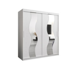 Arte Seville Mirrored Sliding Door Wardrobe With Shelves And Hanging Rails In White (H)2000mm (W)1800mm (D)620mm