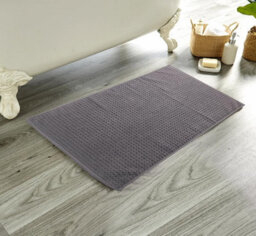 Luxe Deep Cotton Pile Bathmat In Charcoal