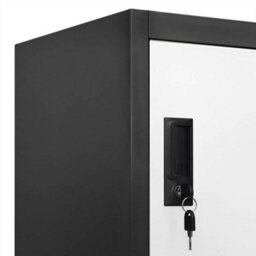Berkfield Modern Locker Cabinet Anthracite And White 90X40X180 Cm Steel - thumbnail 7