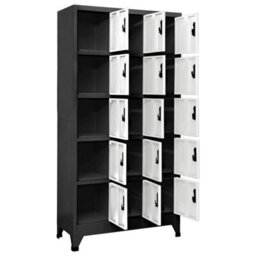 Berkfield Modern Locker Cabinet Anthracite And White 90X40X180 Cm Steel - thumbnail 3