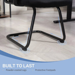 Meeting Office Chair, Mesh Reception Chair With Sled Base, Black - thumbnail 4