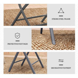 Outsunny 3 Pieces Outdoor Bistro Set, Glass Top Table And Chairs, Grey - thumbnail 7