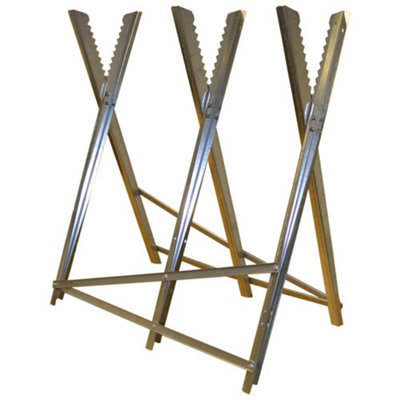 Rocwood Saw Horse Log Holder Heavy Duty Steel Foldable 150Kg
