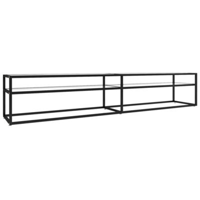Berkfield Sturdy Tv Cabinet Transparent 220X40X40.5 Cm Tempered Glass - image 1