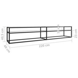 Berkfield Sturdy Tv Cabinet Transparent 220X40X40.5 Cm Tempered Glass - thumbnail 6